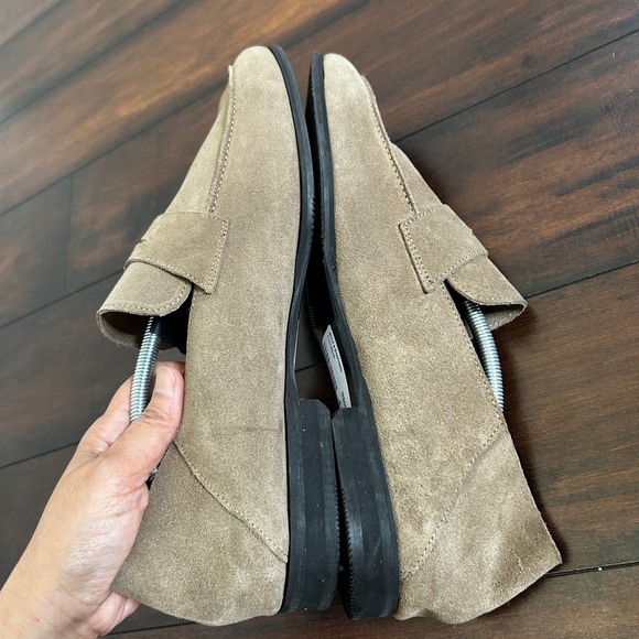 NWOB Wolf & Shepherd Men\'s Monaco Soft Suede Loafer Collapsible Heel Tan Size 12 main image 7